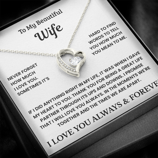 To My Beautiful Wife - ''My Greatest Life Decision'' - Necklace Gift Set