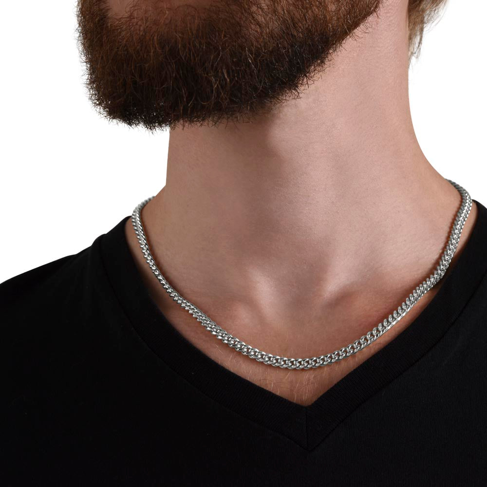 To My Amazing Dad - "You Are My World" Cuban Link Chain Necklace Gift Set
