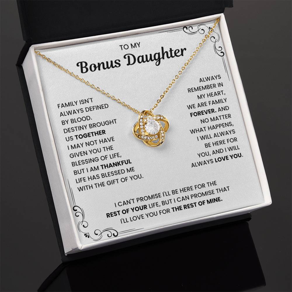 To My Bonus Daughter - "My Family Forever" Necklace