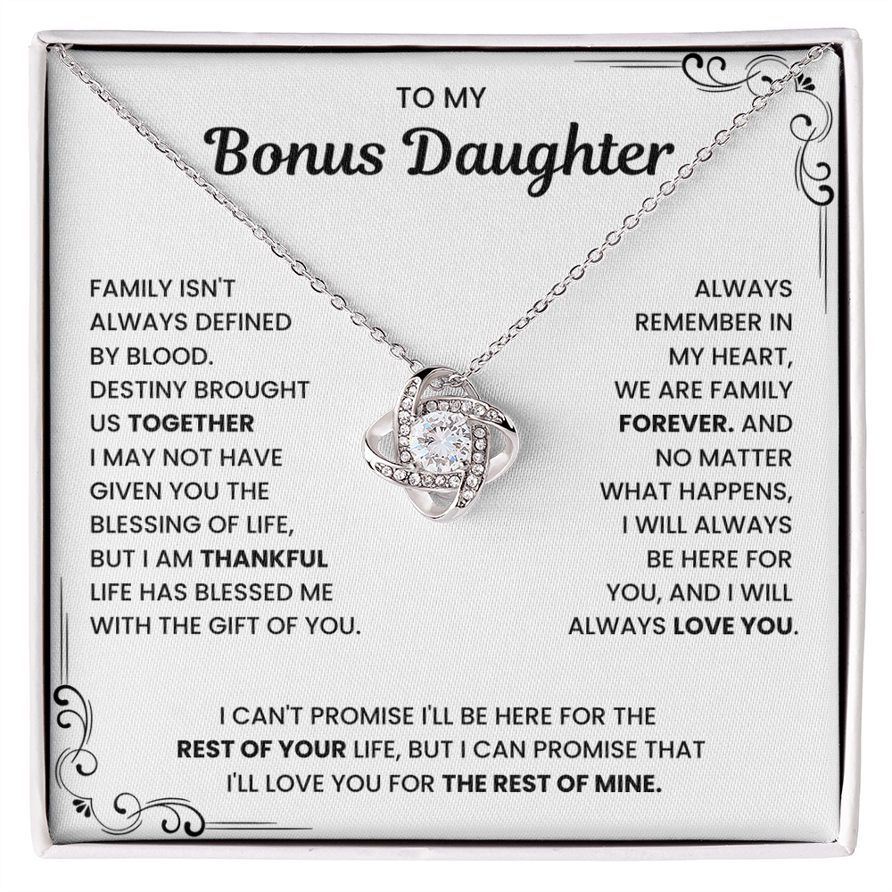 To My Bonus Daughter - "My Family Forever" Necklace