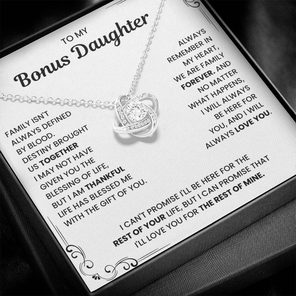 To My Bonus Daughter - "My Family Forever" Necklace