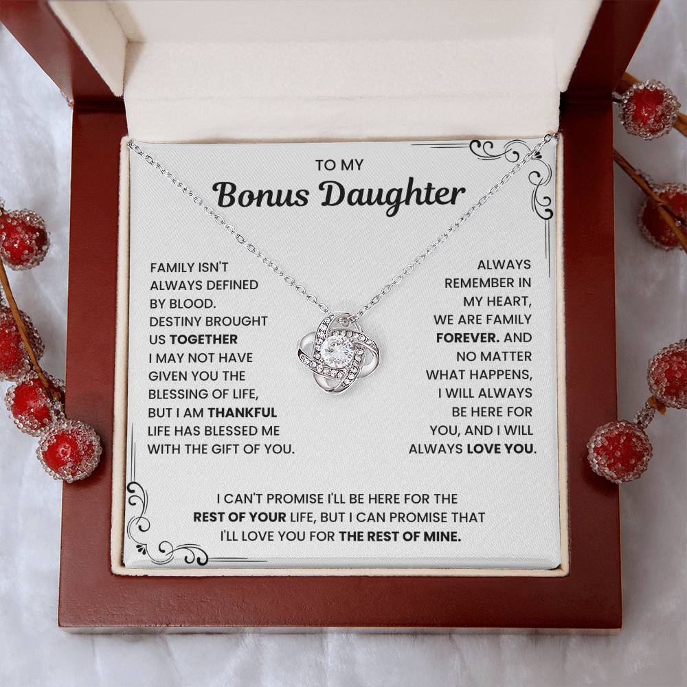 To My Bonus Daughter - "My Family Forever" Necklace