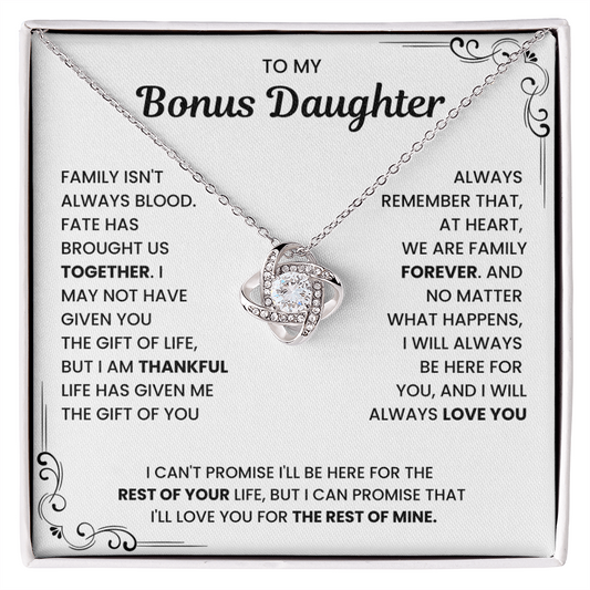 To My Bonus Daughter - "My Family Forever" Necklace