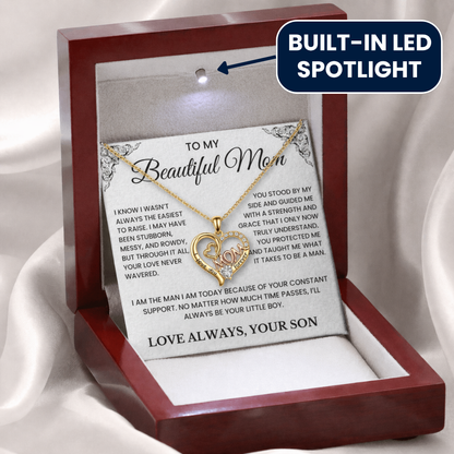 To My Beautiful Mom – Always Your Little Boy necklace gift set