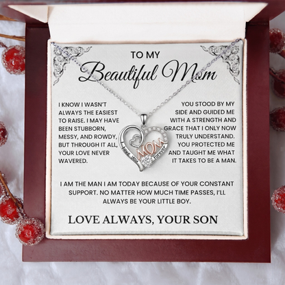 To My Beautiful Mom – Always Your Little Boy necklace gift set