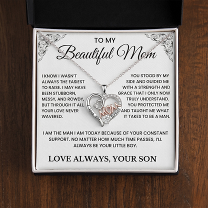 To My Beautiful Mom – Always Your Little Boy necklace gift set