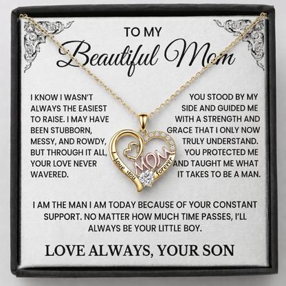 To My Beautiful Mom – Always Your Little Boy necklace gift set