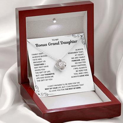 To My Bonus Grand Daughter - "My Family Forever" Necklace Gift Set