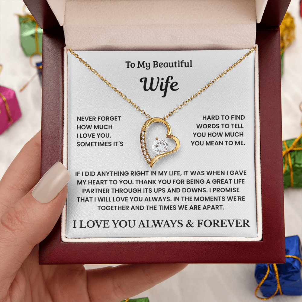To My Beautiful Wife - ''My Greatest Life Decision'' - Necklace Gift Set