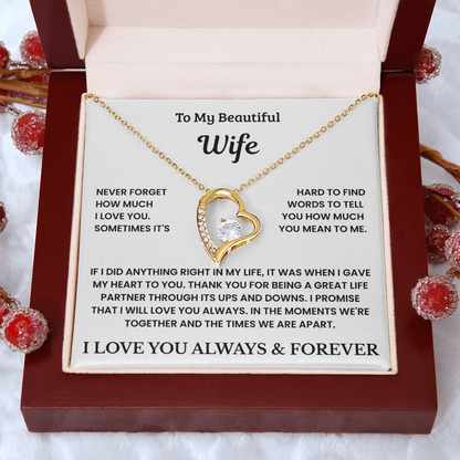 To My Beautiful Wife - ''My Greatest Life Decision'' - Necklace Gift Set