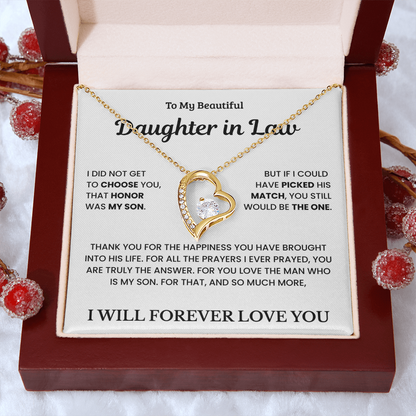 To My Daughter in Law - Forever Love Necklace Gift Set