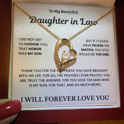 To My Daughter in Law - Forever Love Necklace Gift Set