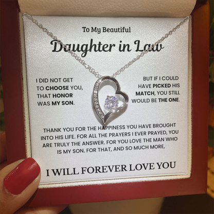 To My Daughter in Law - Forever Love Necklace Gift Set