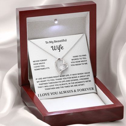 To My Beautiful Wife - ''My Greatest Life Decision'' - Necklace Gift Set