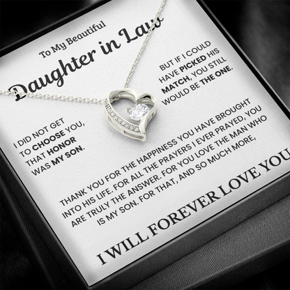 To My Daughter in Law - Forever Love Necklace Gift Set