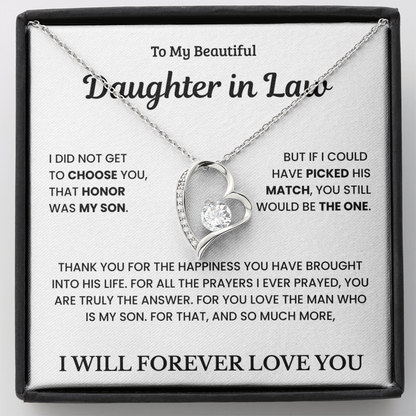 To My Daughter in Law - Forever Love Necklace Gift Set