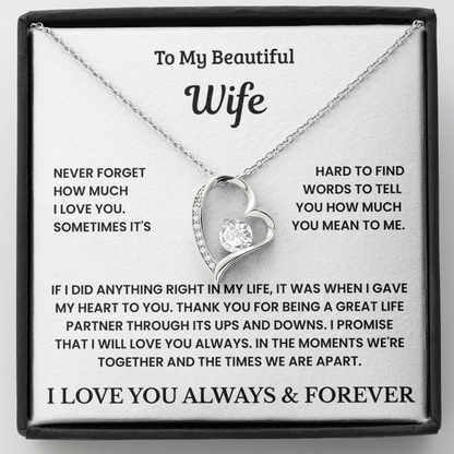 To My Beautiful Wife - ''My Greatest Life Decision'' - Necklace Gift Set
