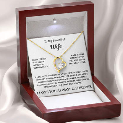 To My Beautiful Wife - ''My Greatest Life Decision'' - Necklace Gift Set